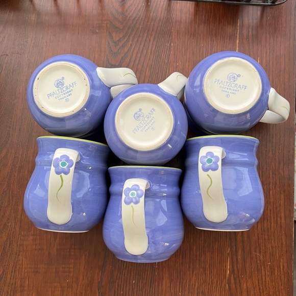 6 Pfaltzgraff Mugs Gillian Pattern - Picture 3 of 5